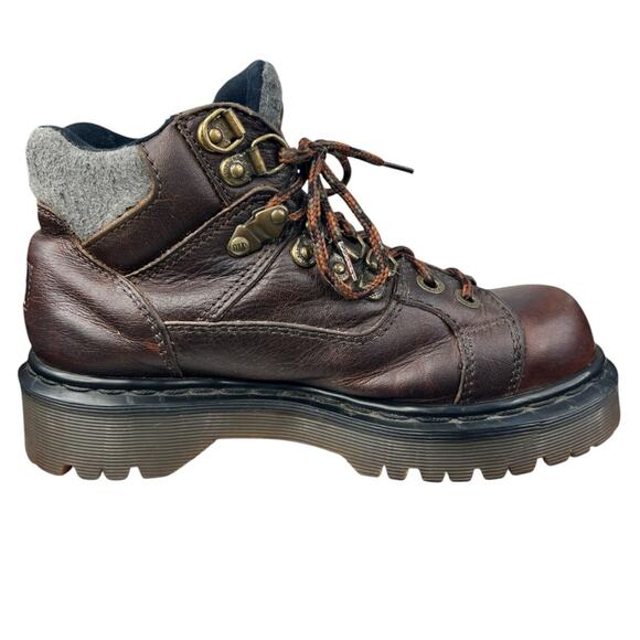 Vintage 90’s Dr. Martens DM’s Brown Made In England Combat Boots Size 4 US 6 - Picture 4 of 11